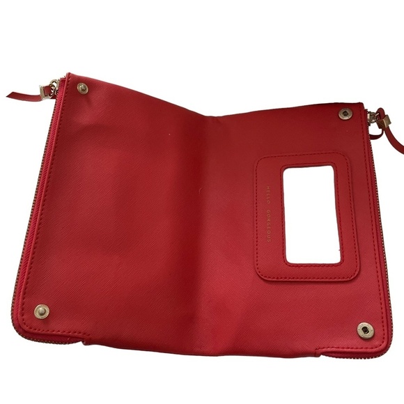 Stella & Dot Perforated Clutch Large 9x5.5 Double Sided Mirror Card Holder Pink - Picture 3 of 11